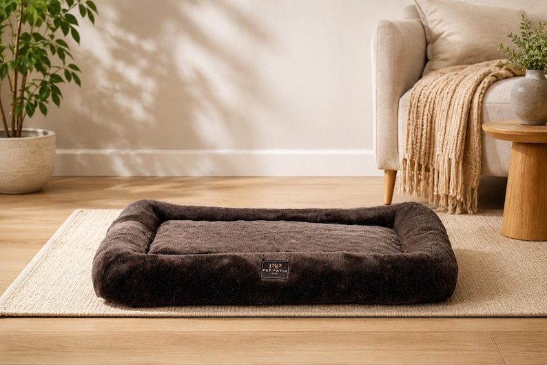 Orthopedic Dog Bed, Faux Fur Crate Mat, Washable Cover, Handmade USA image 1