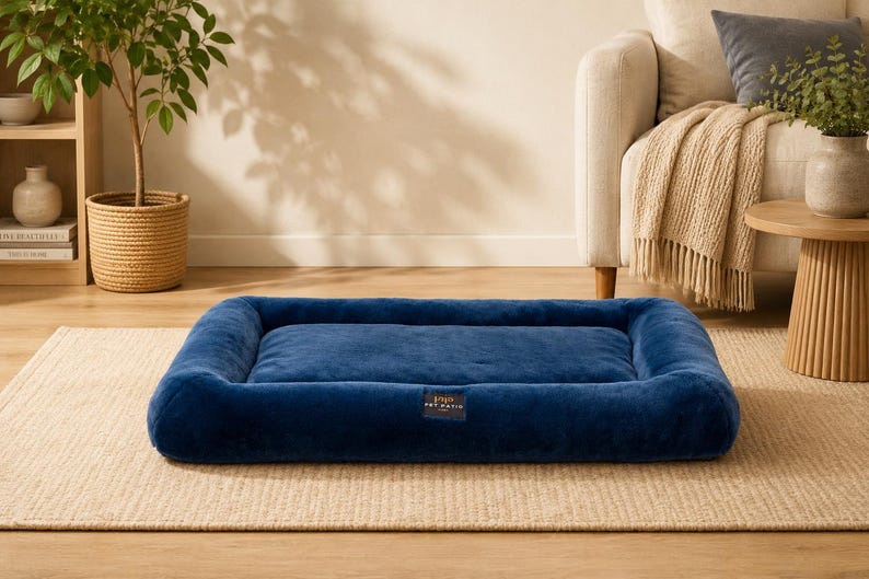 Orthopedic Dog Bed, Faux Fur Crate Mat, Washable Cover, Handmade USA image 3
