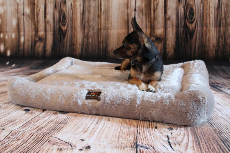 Orthopedic Dog Bed, Faux Fur Crate Mat, Washable Cover, Handmade USA image 5