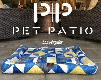 Patterned Dog Bed — Washable Crate Mat, Zipper Removable Cover, Orthopedic, Handmade in USA