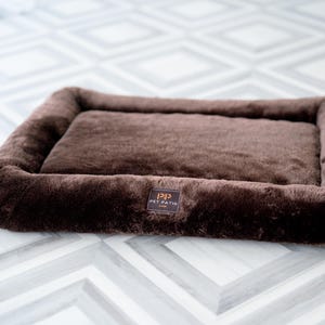 Orthopedic Dog Bed, Faux Fur Crate Mat, Washable Cover, Handmade USA image 9
