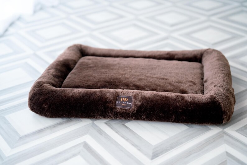 Orthopedic Dog Bed, Faux Fur Crate Mat, Washable Cover, Handmade USA image 9
