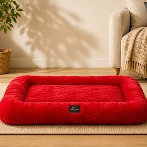 Orthopedic Dog Bed, Faux Fur Crate Mat, Washable Cover, Handmade USA image 4