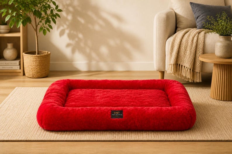Orthopedic Dog Bed, Faux Fur Crate Mat, Washable Cover, Handmade USA image 4
