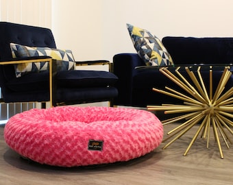 Cama nido redonda para perros: tapete lavable para mascotas, fabricado en EE. UU.