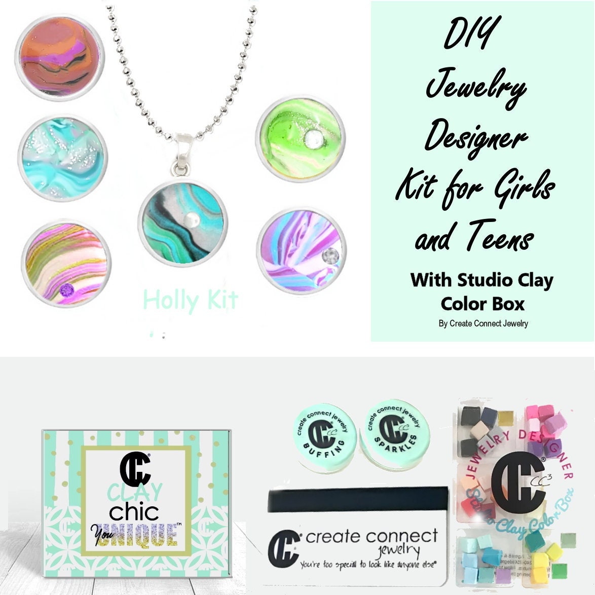 DIY Jewelry Making Kit for Girls and Teens With Oven-bake Jewelry