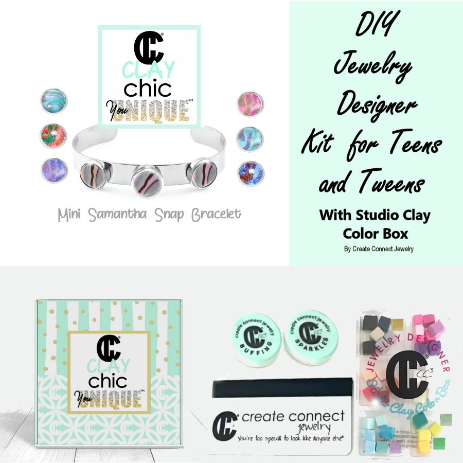 DIY Jewelry Making Kit for Teens, Teenage Girls With Oven-bake Clay.  Annabelle Earrings Clay Craft Kids Kit. Simple, Easy FUN 