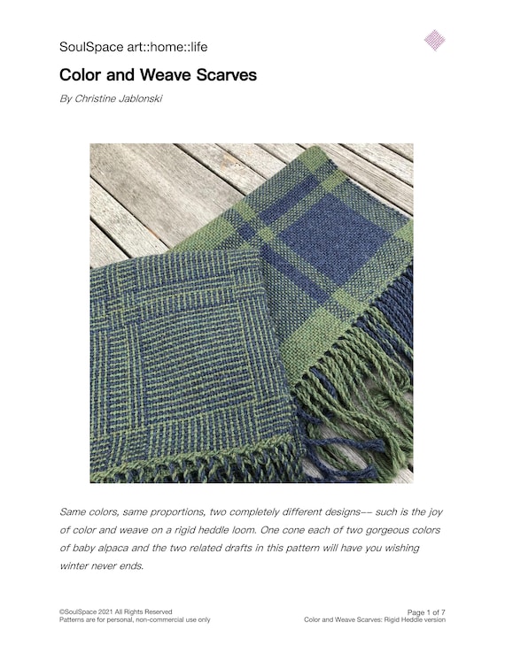 Rigid Heddle Weaving Pattern PDF: Color and Weave Scarves