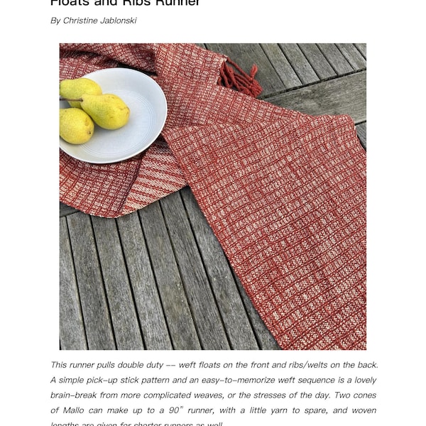 Rigid Heddle Pattern PDF: Floats and Ribs Runner