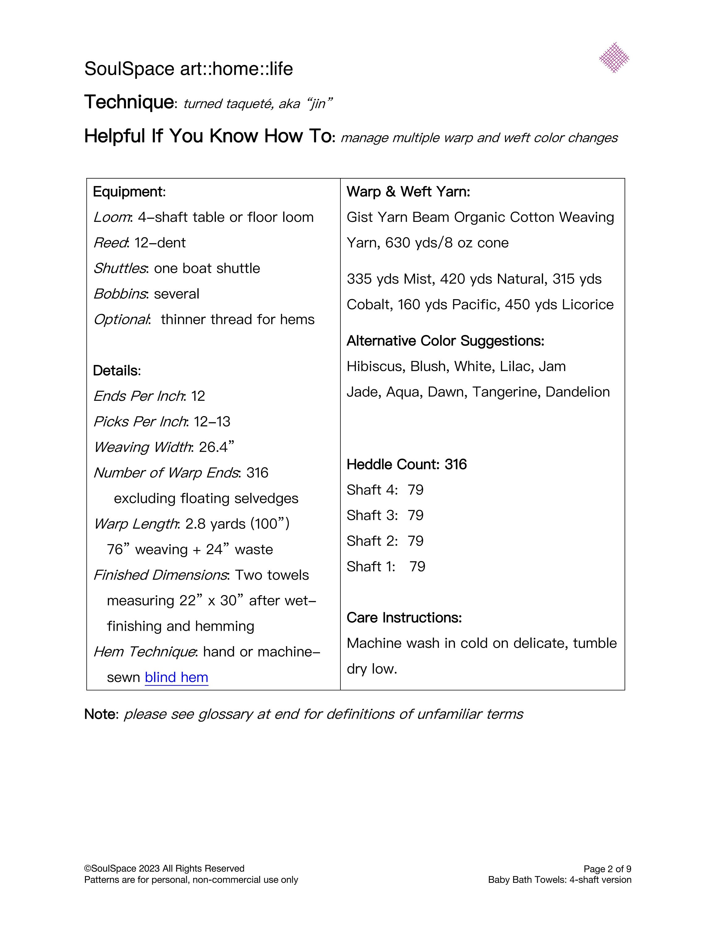 4shaft Pattern PDF Baby Bath Towels Etsy