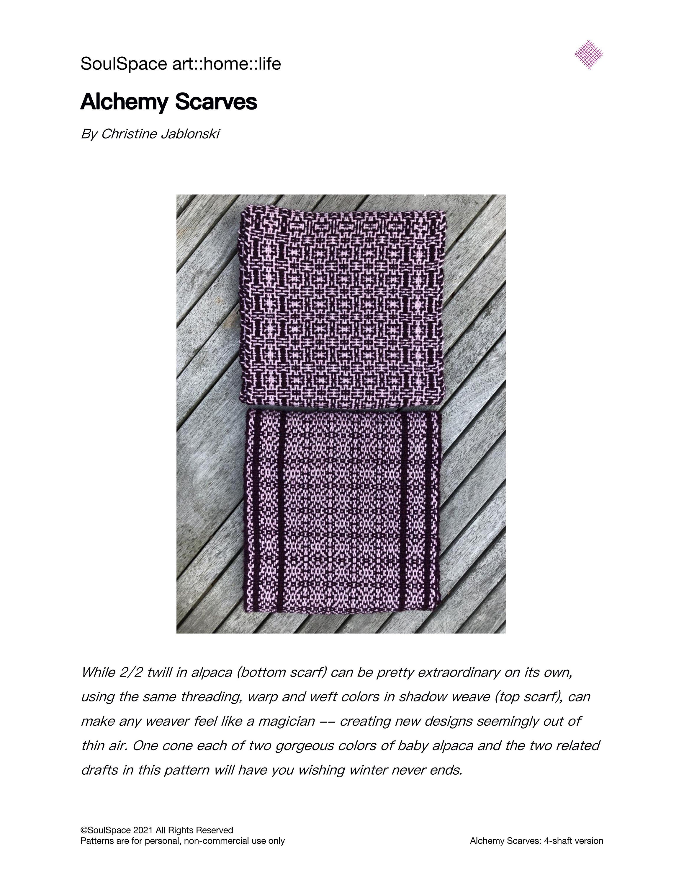 Weaving Manastream ４枚 4 Shaft Weaving Pattern PDF: Alchemy Scarves - Etsy