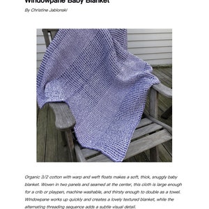 Rigid Heddle Pattern PDF: Windowpane Baby Blanket