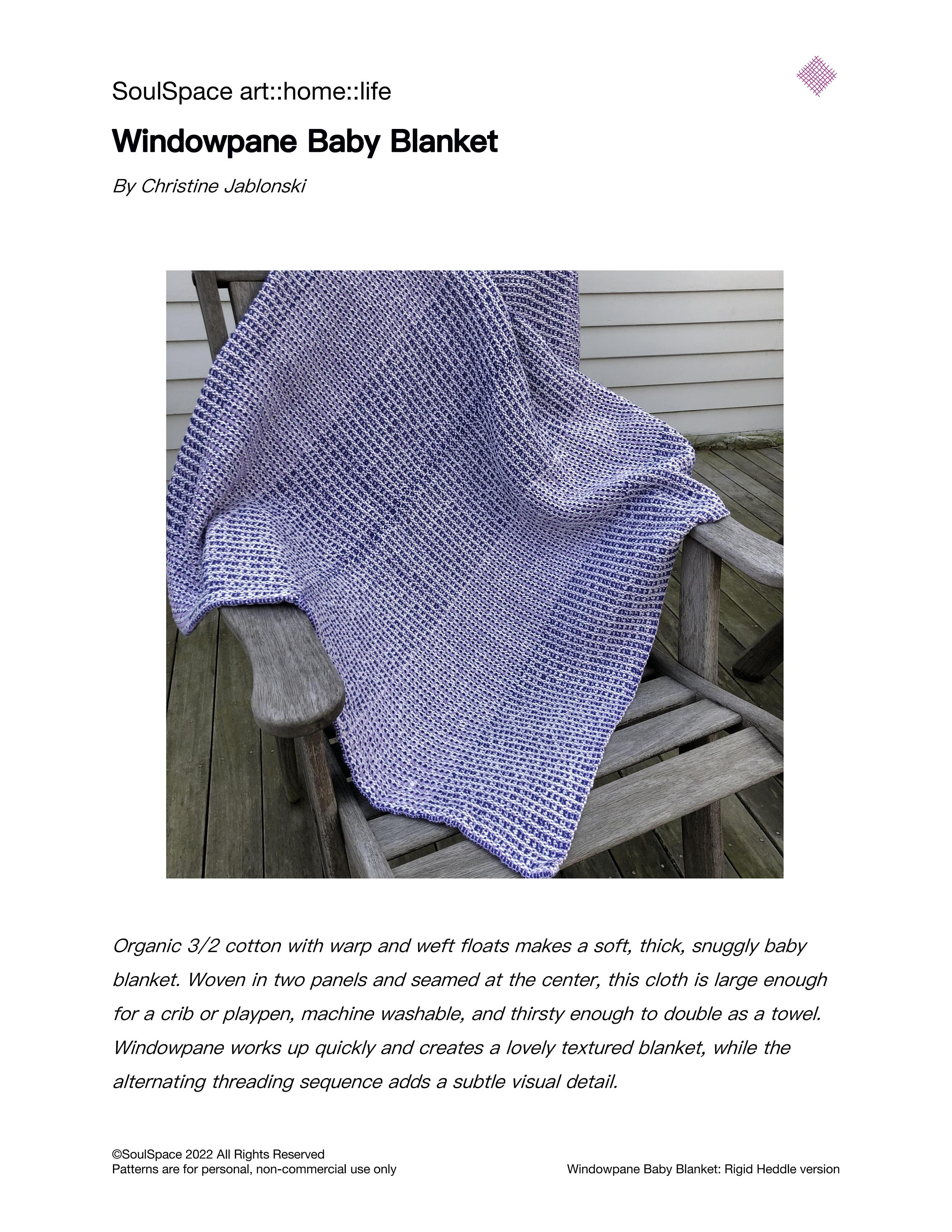Rigid Heddle Pattern PDF Windowpane Baby Blanket Etsy