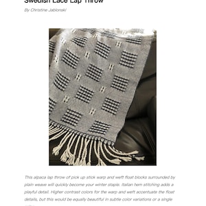 Rigid Heddle Pattern PDF: Swedish Lace Lap Throw