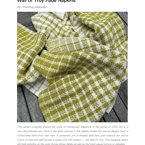 4-shaft Pattern PDF: Wall of Troy Fade Napkins