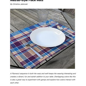 Rigid Heddle Pattern PDF: Madras-style Place Mats