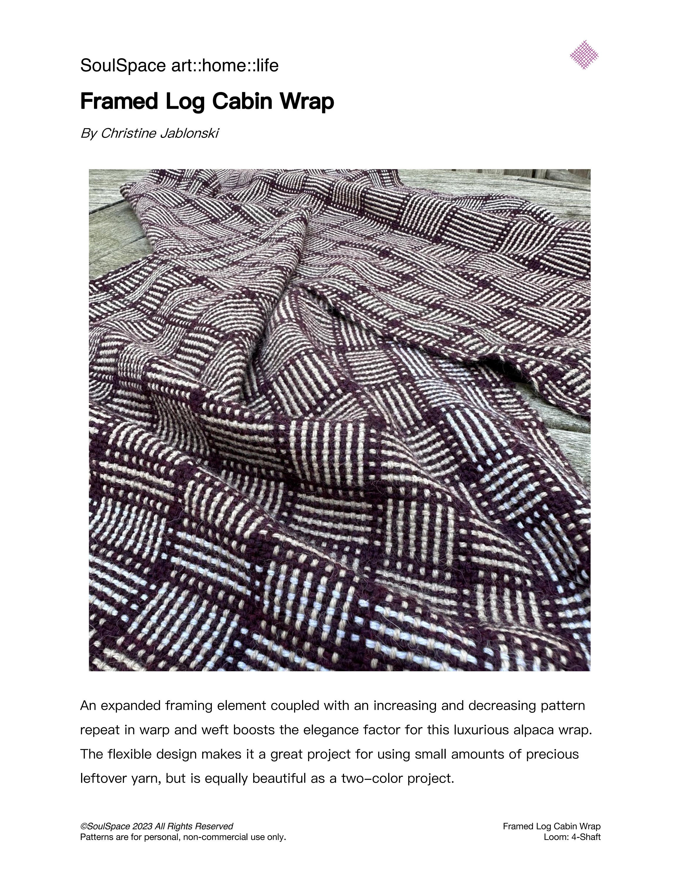 4-shaft Pattern PDF: Framed Log Cabin Wrap - Etsy