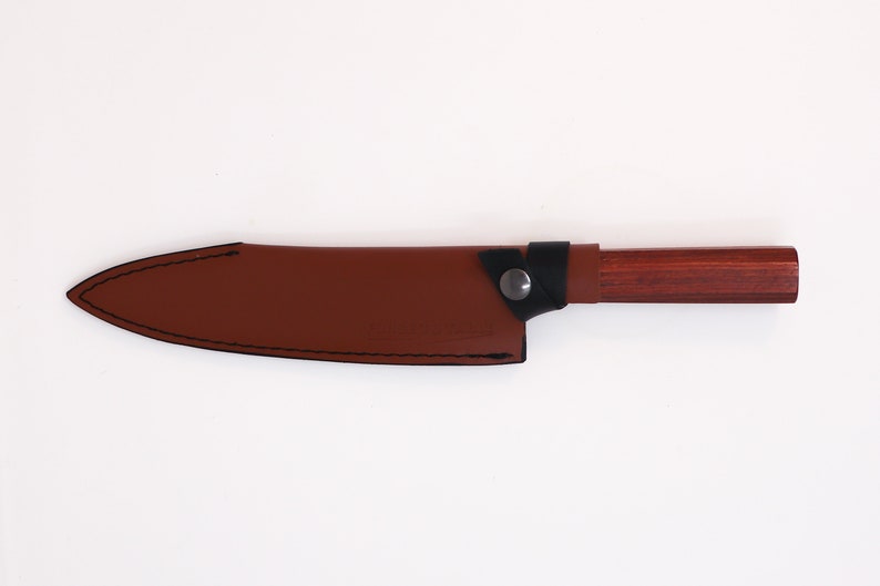 6 inch Japanese Style Utility Knife With a Leather Saya
