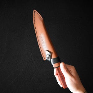 6 inch Utility (Petty Knife) Leather Saya (Sheath)
