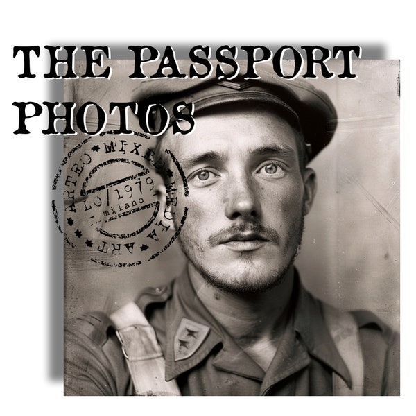 THE PASSPORT PHOTOS - 32 vintage passport photos