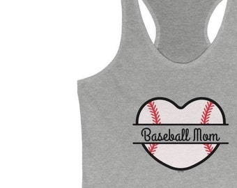 Baseball Mom, Heart, Women's Ideal Racerback Tank