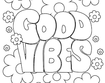 Download Good Vibes Coloring Etsy