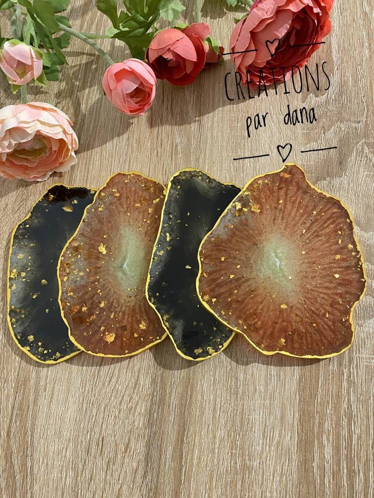 Dessous de Verres, Résine, Fait Main, Cadeau, Coasters, Resin Coasters, Gifts, Décoration d'intérieu