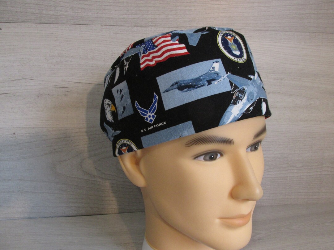 US Air Force Surgical Scrub Cap for Short Hair With Sweatband, Nurse