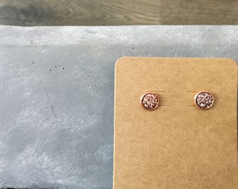Destello Druzy Studs - Rose Gold - 8MM