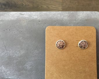 Destello Druzy Studs - Rose Gold - 10MM