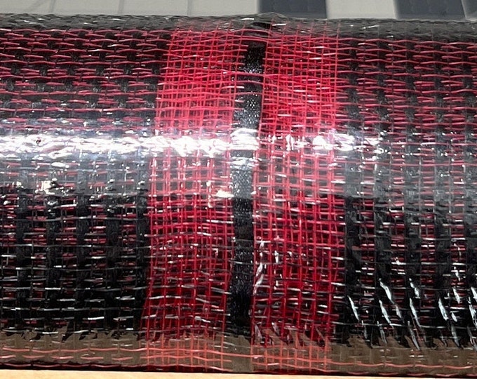 10” Pull-n-puff Buffalo Plaid Black/red Mesh Ribbon, 27 Ft - Etsy