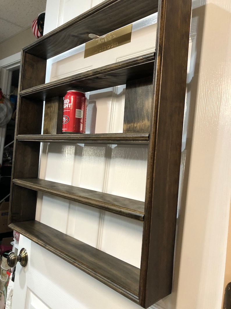 Black OR Stained Wood Display Shelf For Collectible 12 oz Etsy