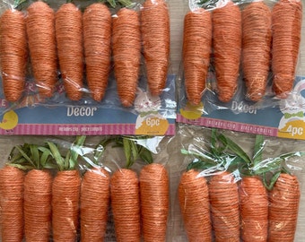 Embellishment, Jute Carrot Easter Decor, Bunny Carrots, Orange, 20 count