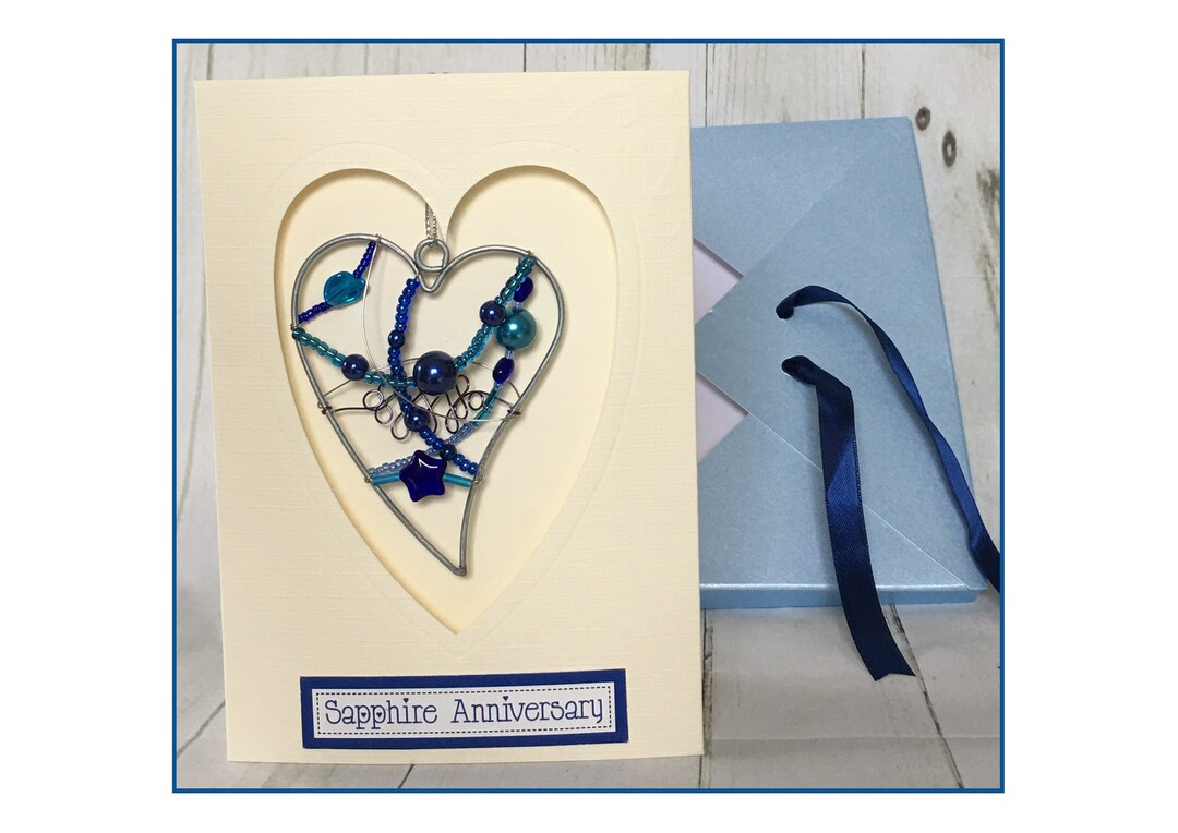 Sapphire 45th Wedding Anniversary Card - Etsy