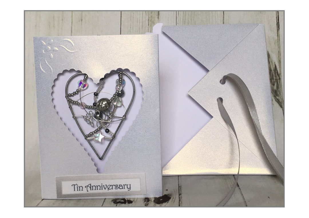 Tin 10th Wedding Anniversary Card - Etsy UK
