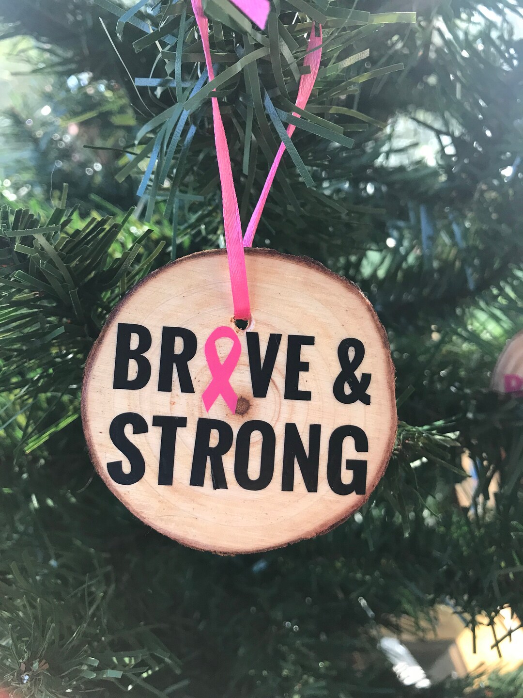 Brave and Strong Awareness Ribbon Ornament Made in Many Colors Ready ...