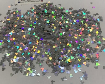 4mm DISNEY MICKEY MOUSE sequins silver holographic new sparkly festival crafts nail hair face glitter