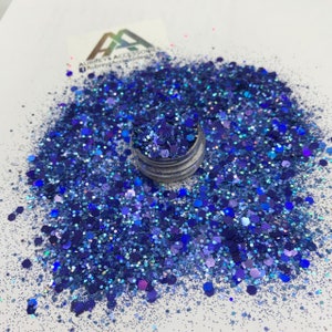 ROYAL BLUE MULTI mix glitter festival gezicht lichaam haar nagel kunst K10