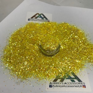 MELLOW YELLOW IRIDESCENT mixed glitter festival face body hair nail art K59