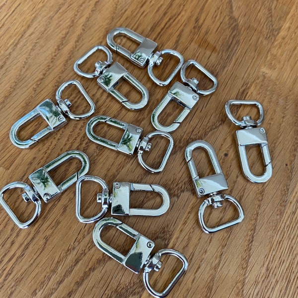 10x 16mm GOLD Handbag HOOKS for LUGGAGE Tag or keyring unbranded Silver lobster clasp B Grade suits lv Louis Vuitton