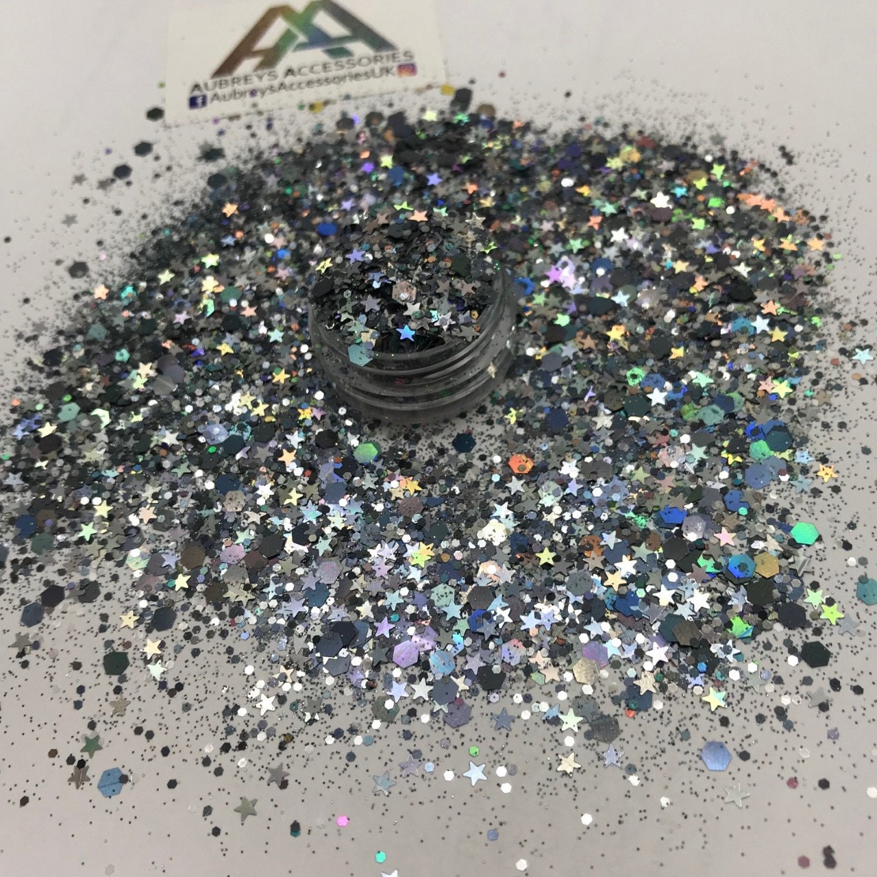 GREY SILVER MULTI mix glitter festival face body hair nail art K11
