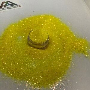NEON Giallo IridescentE FINE GLITTER scintillante nail art artigianato mua tech festival