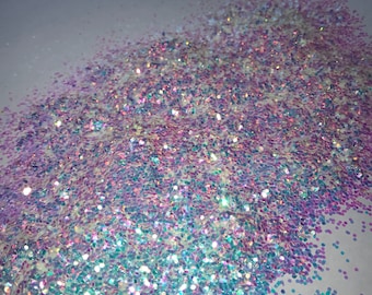1mm hexagon iridescent white glitter sparkly unicorn mermaid