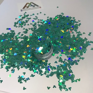 MICKEY MOUSE TURQUOISE Blue holo sequins 4mm glitter festival face body hair nail art Disney Minnie