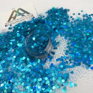 BLUE Mermaid MIXED GLITTER holographic sparkly festival face body hair nail art X1