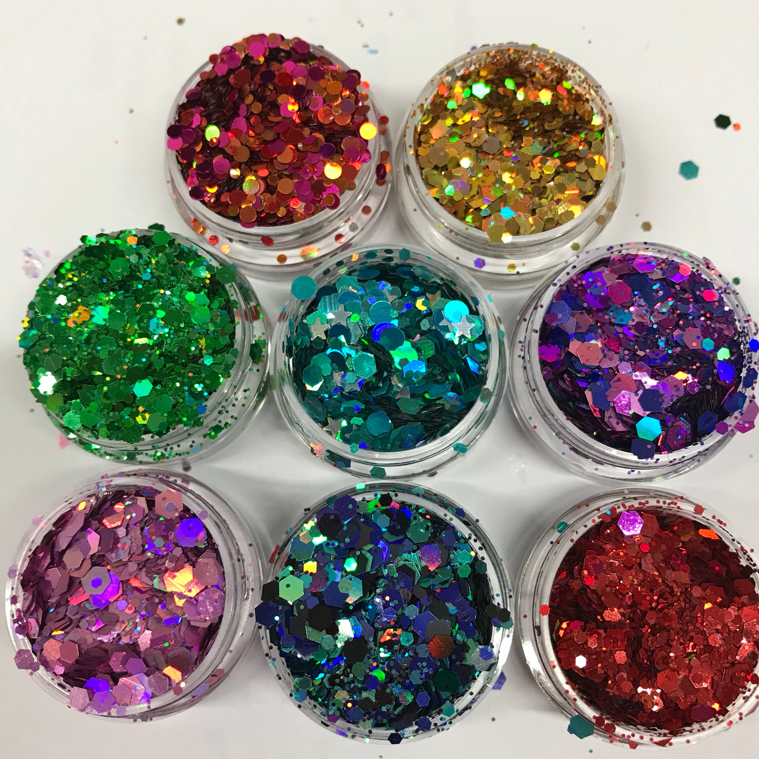 8 PREMIUM MIXED RAINBOW glitter pots festival glitter hair Etsy