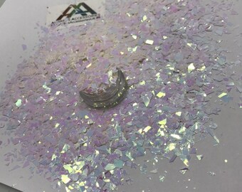 PEARL WHITE iridescent shredded GLITTER for crafts, festivals new sparkly! Unicorn shine mylar