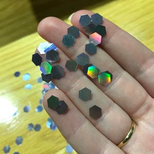 6mm HOLOGRAPHIC sparkly CHUNKY HEXAGON glitter new rainbow crafts hair face body nail glitter