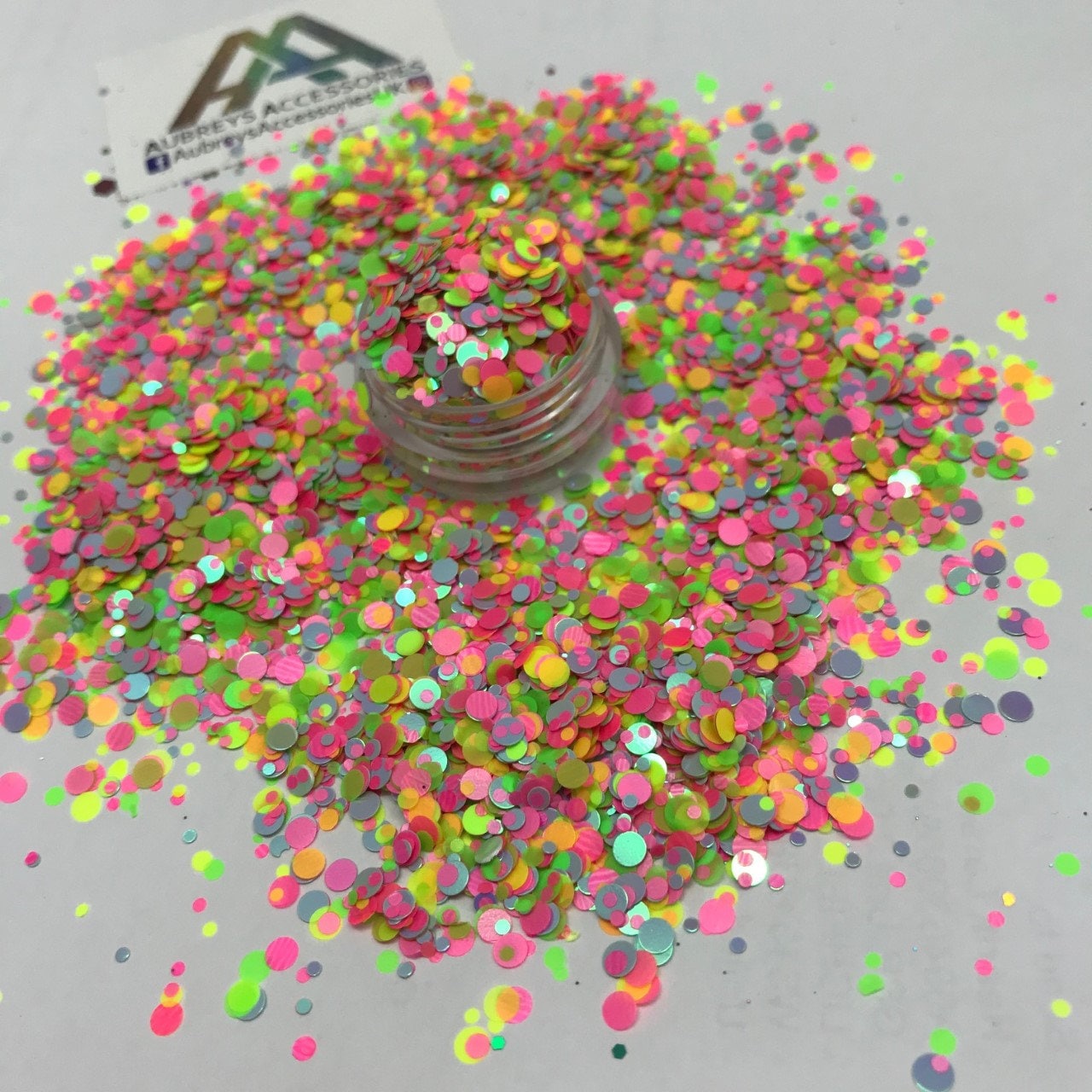 2 Oz bag Funfetti custom mix glitter, round dot confetti glitter, holo –  GlitterGiftsAndMore