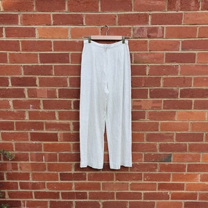 Vintage 1970s White Linen Wide Legged Pants - Etsy